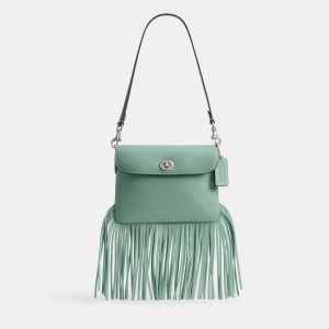 Coach 1964 Fringe Bag Plateadas Turquesa | COH864768