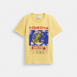 Coach 90's T Shirt In Organic Cotton Amarillo | COH866014