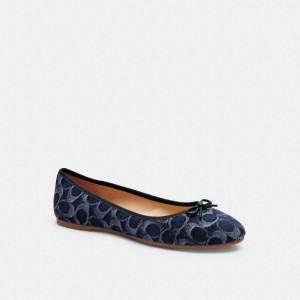 Coach Abigail Flat In Signature Denim Azules | COH865793