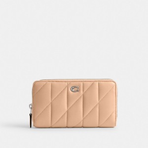 Coach Accordion Zip Wallet With Pillow Quilting Plateadas | COH865519