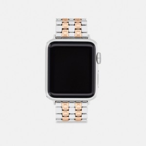 Coach Apple Watch® Strap, 38 Mm, 40 Mm And 41 Mm Doradas Plateadas | COH866288