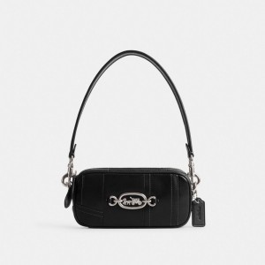 Coach Avery Shoulder Bag In Patchwork Plateadas Negras | COH864890