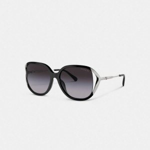 Coach Bandit Oversized Square Sunglasses Negras Plateadas | COH866352