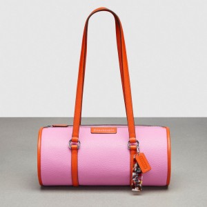 Coach Barrel Bag In Pebbled Coachtopia Leather Naranjas | COH864975