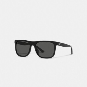 Coach Beveled Signature Flat Top Square Sunglasses Negras | COH866367