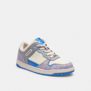 Coach C201 Low Top Sneaker In Signature Canvas Moradas | COH865842