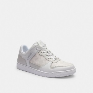 Coach C201 Sneaker In Signature Canvas Blancas | COH866786