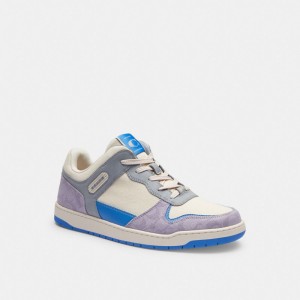 Coach C201 Sneaker In Signature Canvas Moradas | COH866808