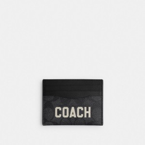 Coach Card Case In Signature Canvas With Graphic Gris Multicolor | COH866771