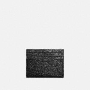 Coach Card Case In Signature Leather Negras | COH866765