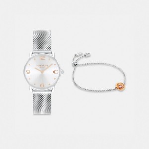 Coach Elliot Watch Gift Set, 28 Mm Gris | COH866295