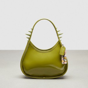 Coach Ergo Bag In Crinkle Patent Coachtopia Leather: Spikes Verde Oliva Verde | COH864968