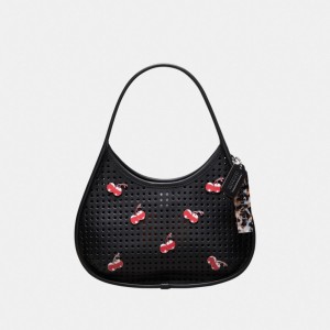 Coach Ergo Bag In Perforated Upcrafted Leather With Cherry Pins Negras | COH864938