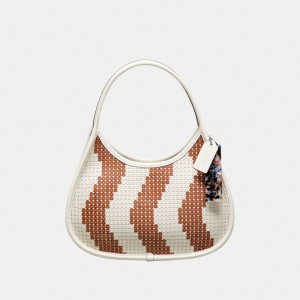 Coach Ergo Bag With Wavy Stripe Upcrafted Leather Sequins Marrones | COH864868