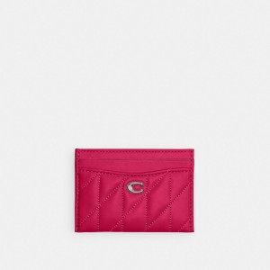 Coach Essential Card Case With Pillow Quilting Plateadas | COH865529