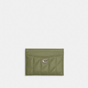 Coach Essential Card Case With Pillow Quilting Verde Menta | COH865534