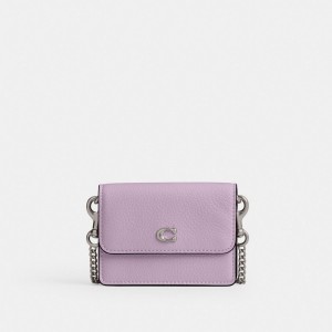 Coach Essential Half Flap Card Case Plateadas Moradas | COH865669