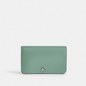 Coach Essential Slim Card Case Plateadas Turquesa | COH865496