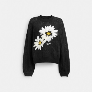 Coach Floral Crewneck Sweater Negras | COH865999