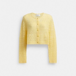 Coach Lace Knit Cardigan Amarillo | COH865997