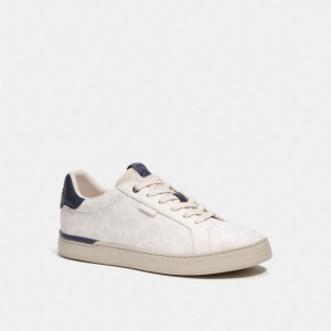 Coach Lowline Low Top Sneaker In Signature Canvas Azules Oscuro | COH866780