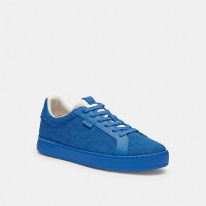 Coach Lowline Low Top Sneaker In Signature Canvas Azules | COH866814