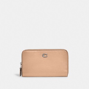 Coach Medium Zip Around Wallet Plateadas | COH865578