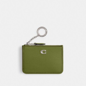 Coach Mini Skinny Id Case Plateadas Verde Claro | COH865533