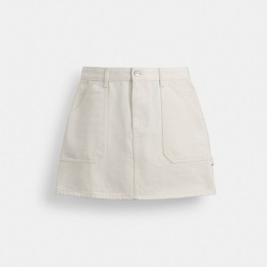 Coach Painter Skirt In Organic Cotton Blancas | COH866047