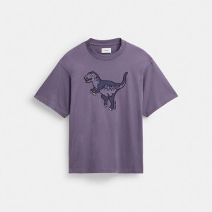 Coach Rexy T Shirt In Organic Cotton Moradas | COH866919