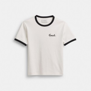 Coach Ringer T Shirt Blancas | COH865990