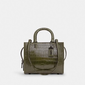 Coach Rogue Bag 25 In Alligator Azules Gris Verde Oliva | COH865179