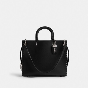 Coach Rogue Bag With Rivets Plateadas Negras | COH864952