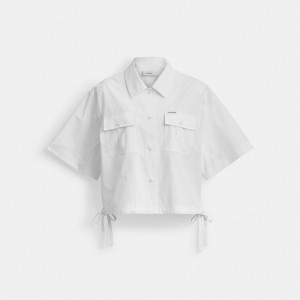 Coach Shirt In Organic Cotton Blancas | COH866002