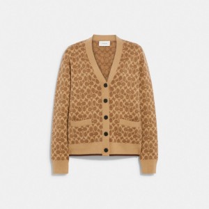 Coach Signature Cardigan Marrones | COH865953