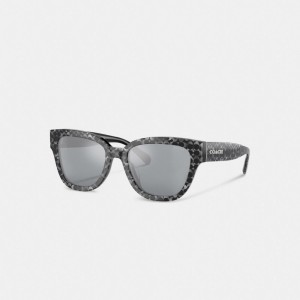 Coach Signature Round Sunglasses Plateadas | COH866393