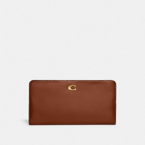 Coach Skinny Wallet Marrones | COH865526