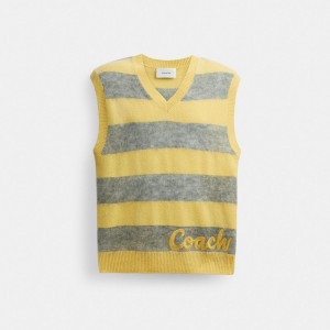 Coach Sweater Vest Amarillo Multicolor | COH866887