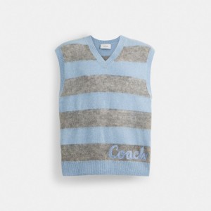 Coach Sweater Vest Azules Multicolor | COH866892