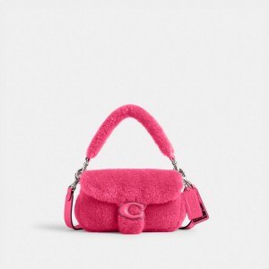 Coach The Lil Nas X Drop Tabby Shoulder Bag 18 In Shearling Plateadas Fucsia Claro | COH864886