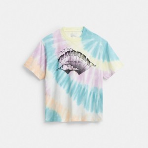 Coach Tie Dye Crewneck T Shirt In Organic Cotton Multicolor | COH866012