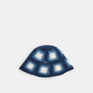 Coach Tie Dye Crochet Bucket Hat Azules | COH866420