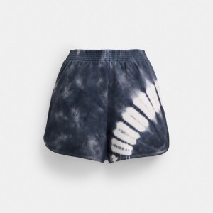 Coach Tie Dye Retro Shorts In Organic Cotton Azul Marino Multicolor | COH866043