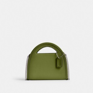 Coach Top Handle Card Case Plateadas Verde Claro | COH865647