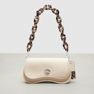 Coach Wavy Dinky Bag With Crossbody Strap Beige | COH864844