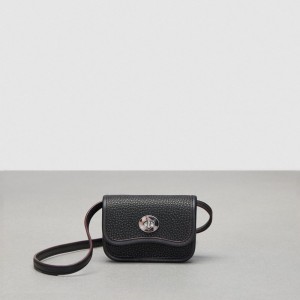 Coach Wavy Wallet With Crossbody Strap Negras | COH865592