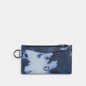 Coach Zip Card Case With Tie Dye Print Azul Marino Multicolor | COH866778