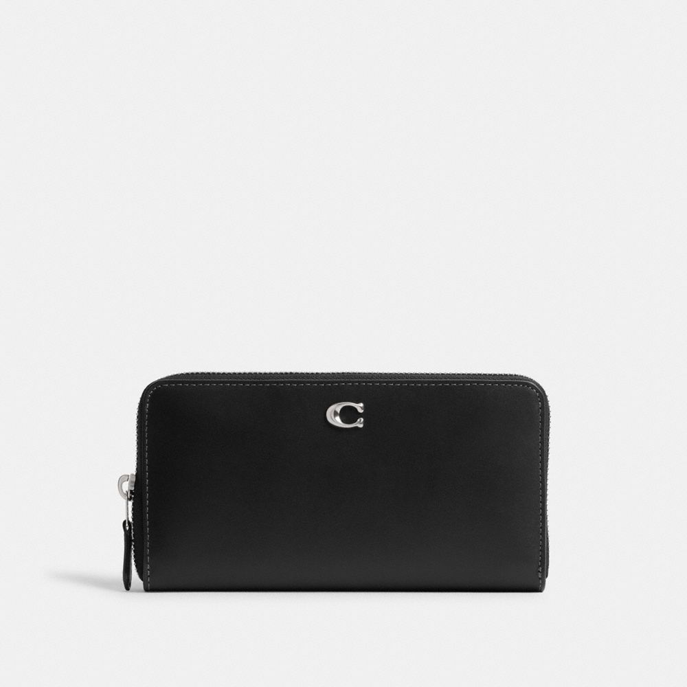 Coach Accordion Zip Wallet Plateadas Negras | COH865525