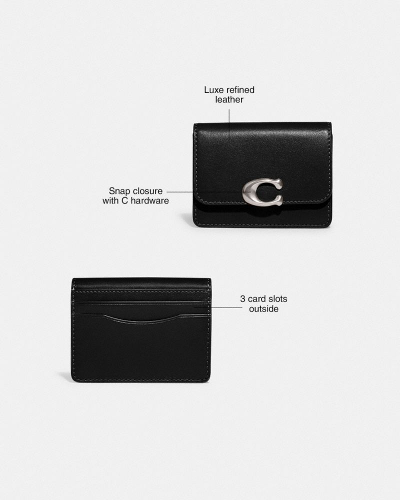 Coach Bandit Card Case Plateadas Negras | COH865587