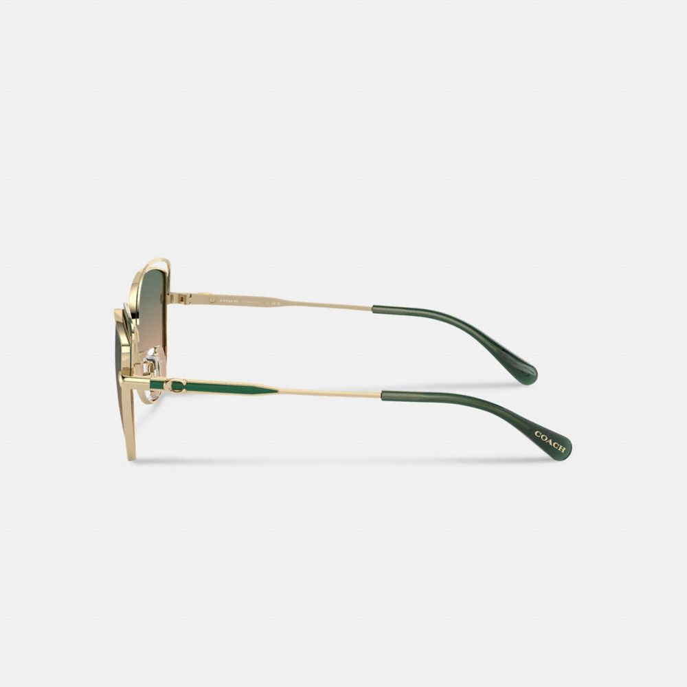 Coach Bandit Wire Oval Sunglasses Verde Amarillo | COH866349